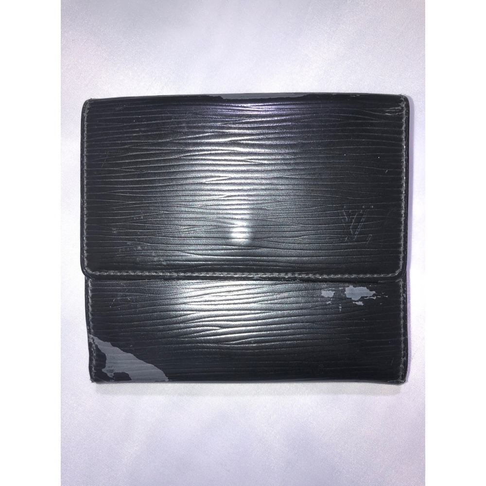 Louis Vuitton Epi Leather‎ Trifold Wallet Noir Black M63482 French Purse